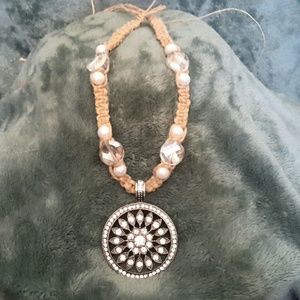 Handmade Sparkly pendent hemp necklacs